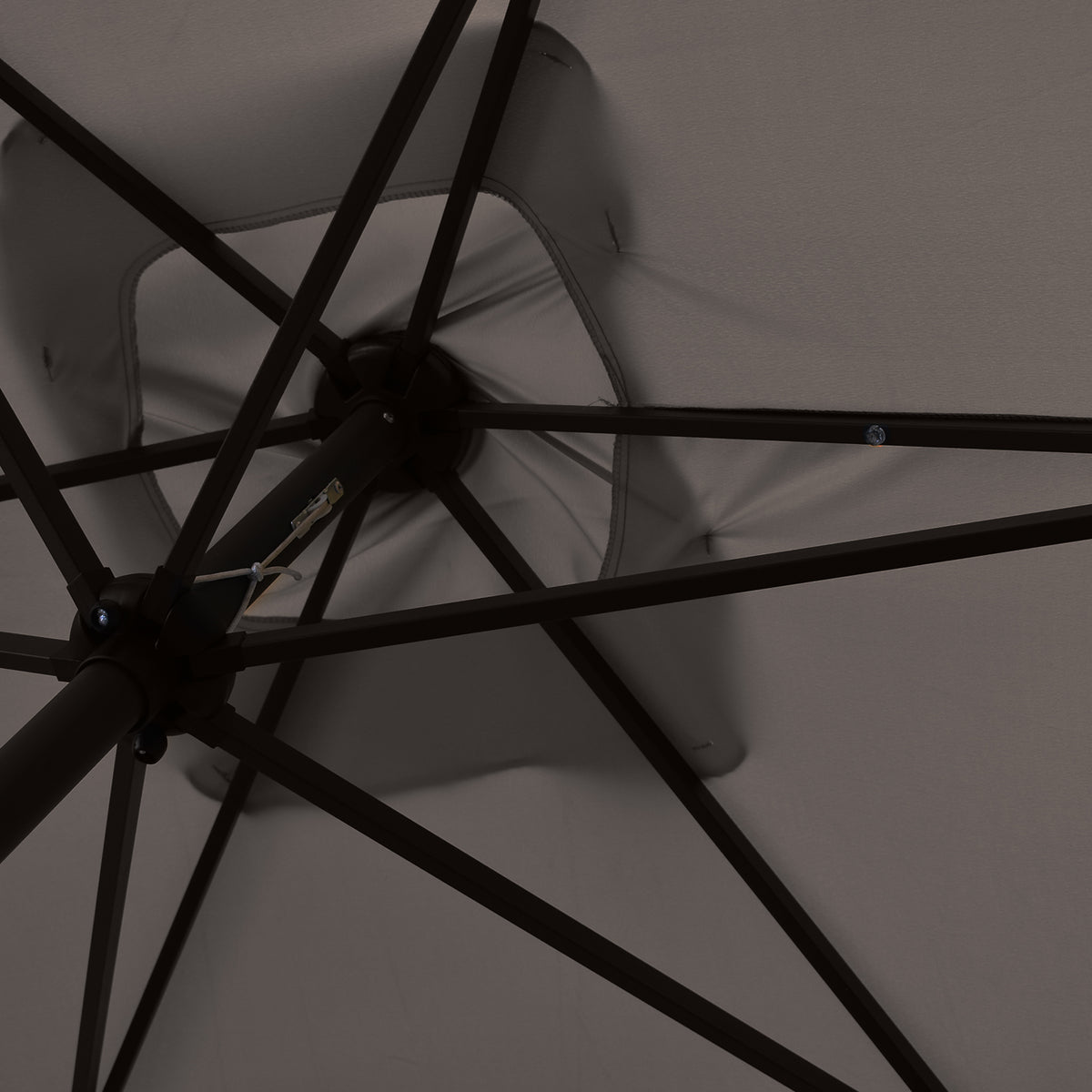 Arcadia Furniture Umbrella | 3 Metre Umbrella with Solar LED Lights | Garden Yard | Charcoal