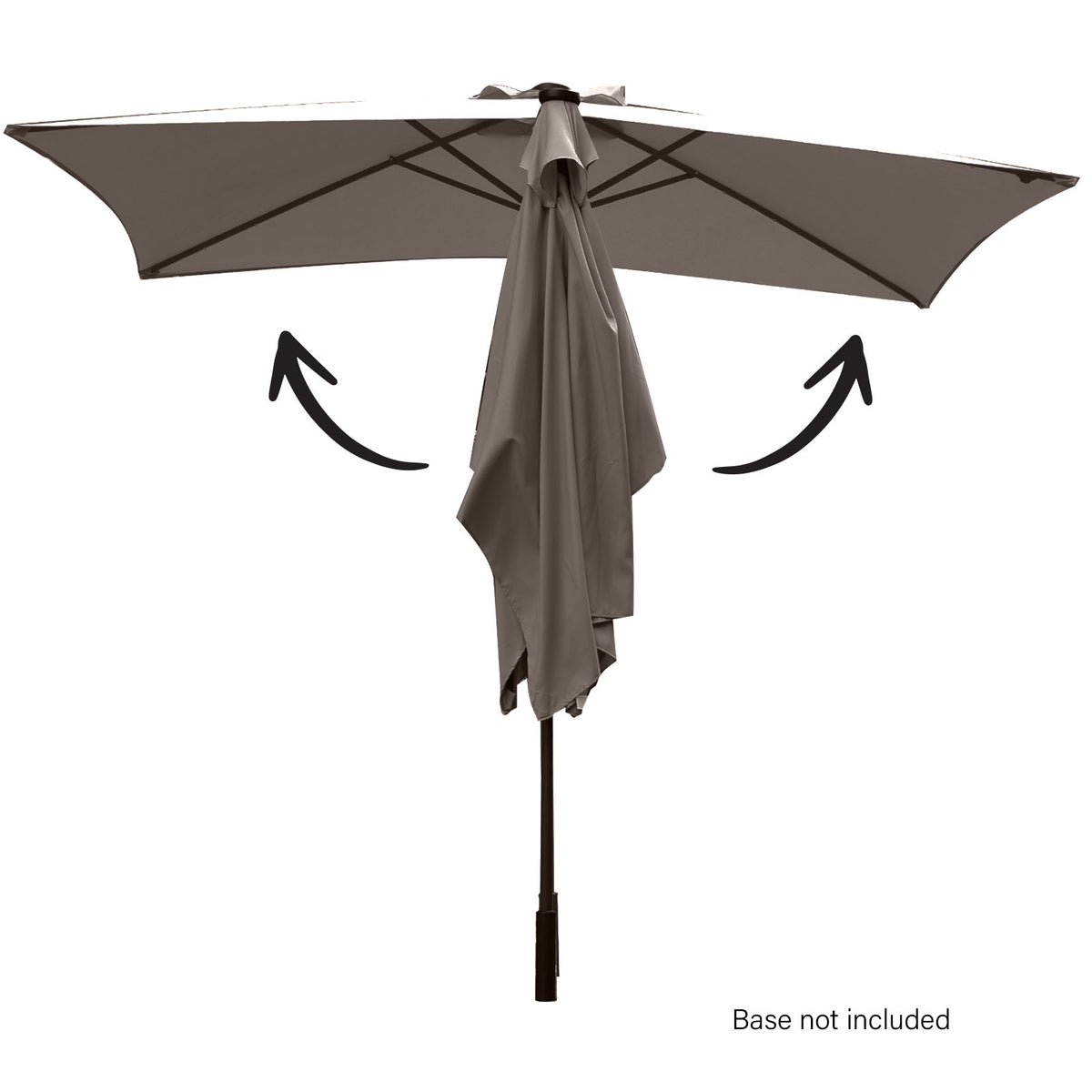 Arcadia Furniture Umbrella | 3 Metre Umbrella with Solar LED Lights | Garden Yard | Charcoal