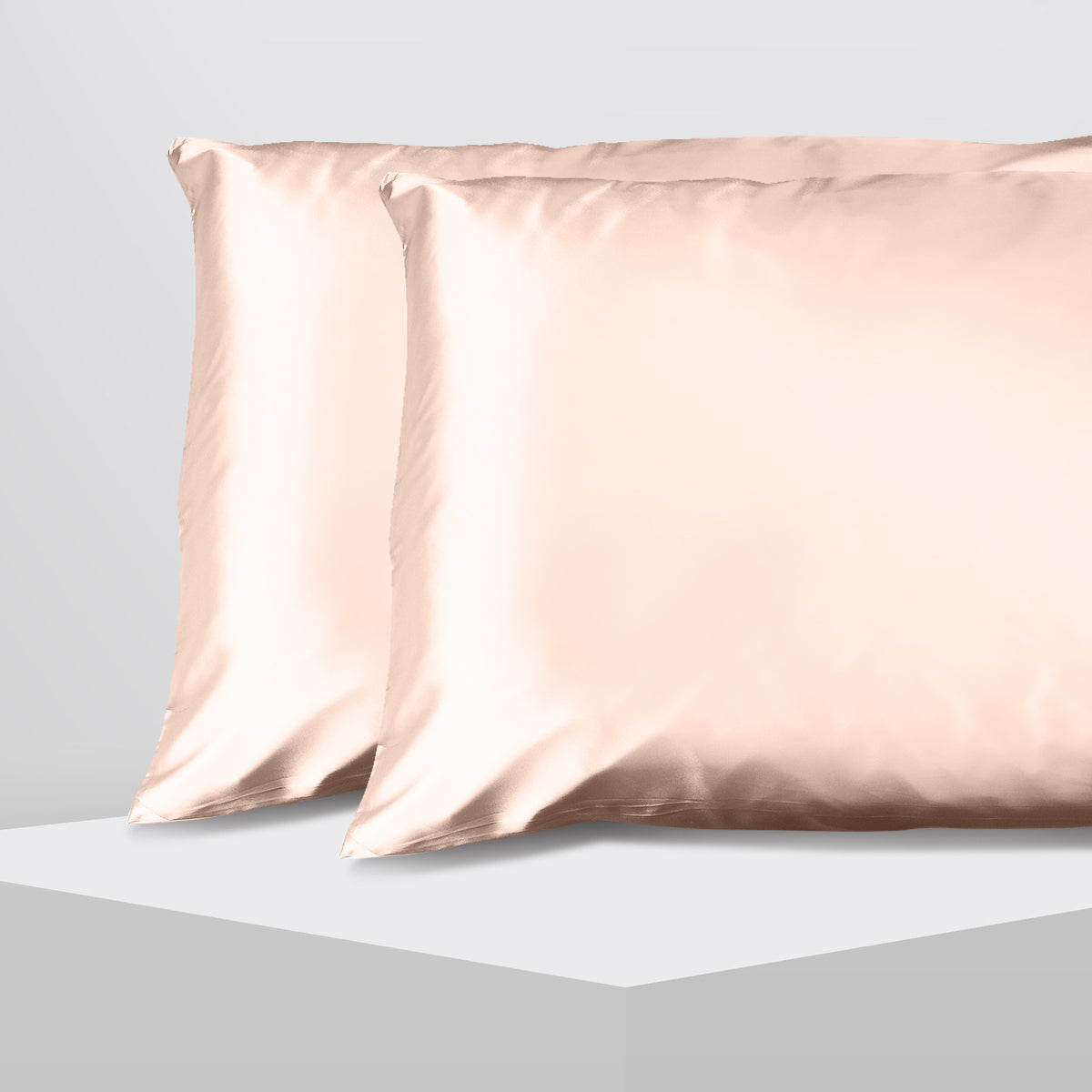 Casa Decor Luxury Satin Pillowcase | Twin Pack | Size | Gift Box | Luxury | Champagne Pink