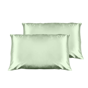 Casa Decor Luxury Satin Pillowcase | Twin Pack | Size | Gift Box | Luxury | Sage Green