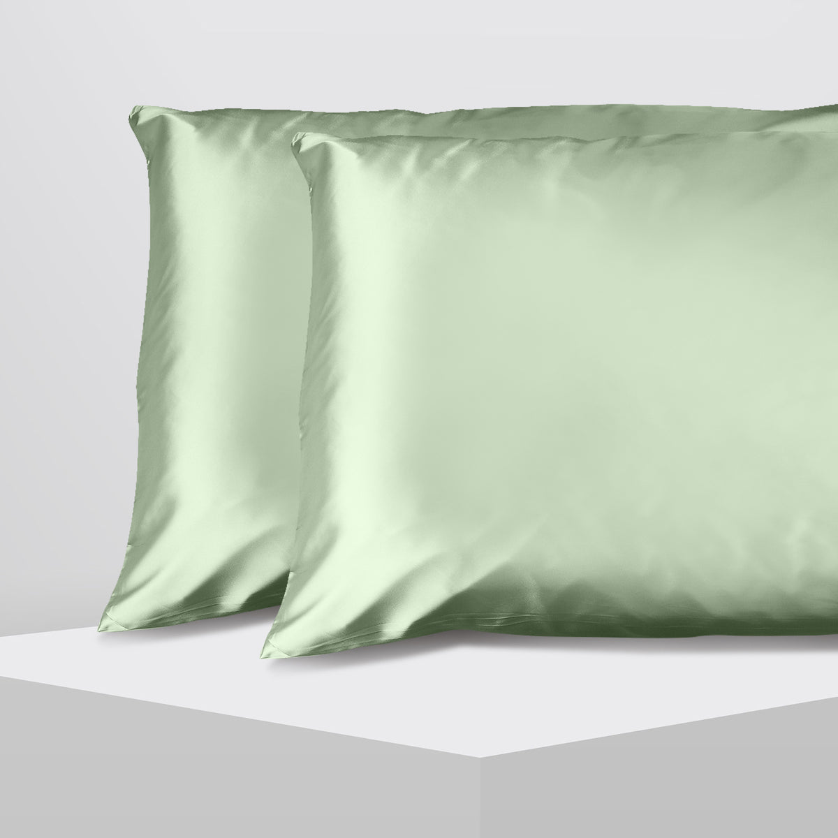 Casa Decor Luxury Satin Pillowcase | Twin Pack | Size | Gift Box | Luxury | Sage Green