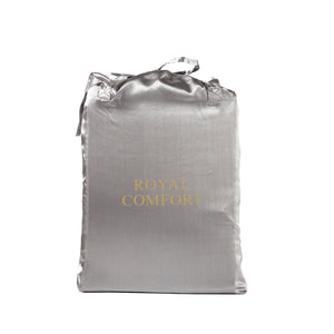 Satin Sheet Set | 3 Piece Fitted Sheet & Pillowcase | Soft | Queen | Charcoal