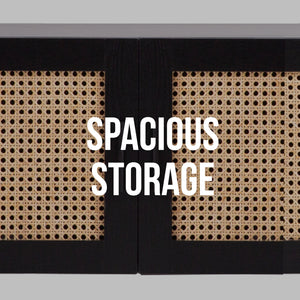 Casa Decor Tulum Rattan Entertainment Unit | TV Stand Cabinet | Storage | Black