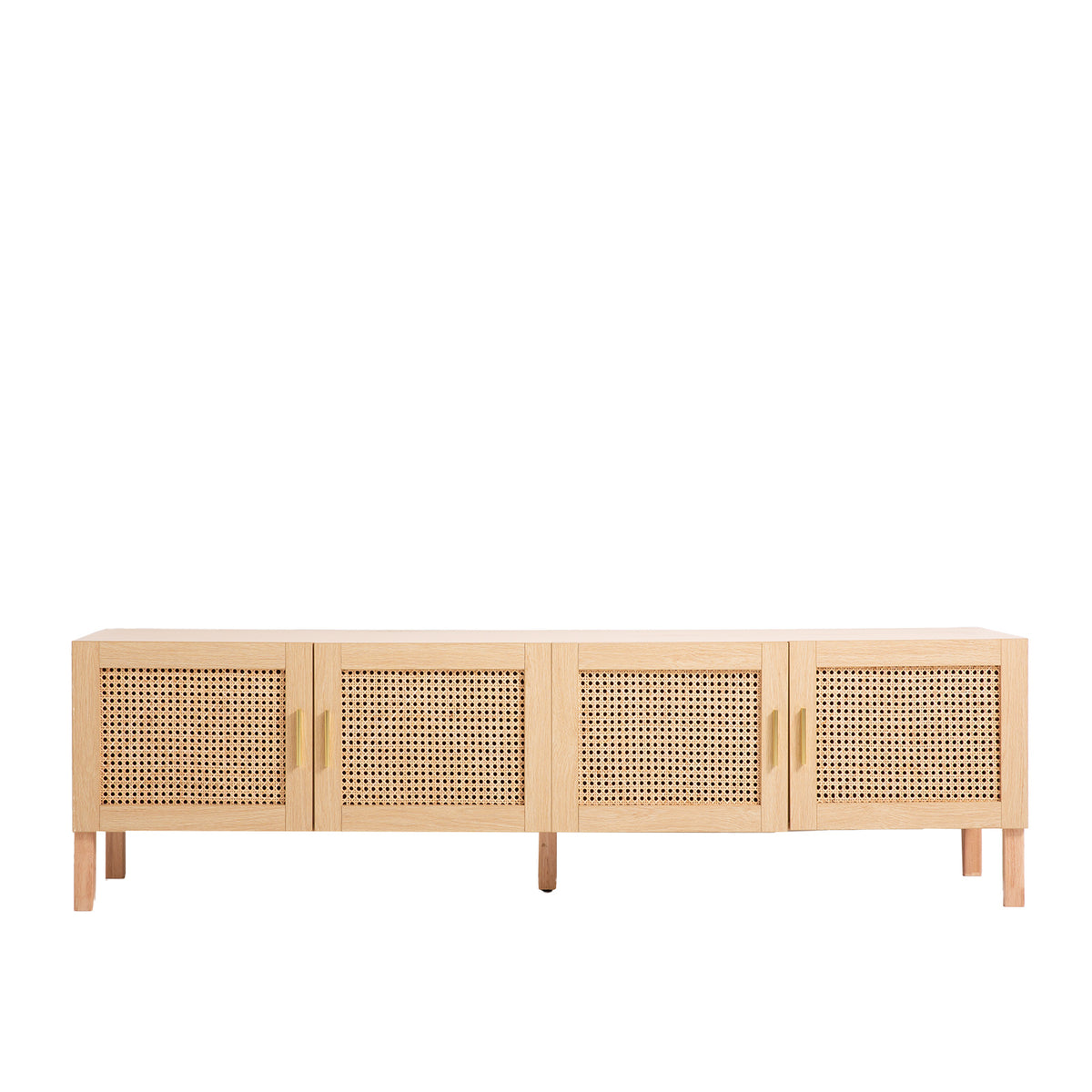 Casa Decor Santiago Rattan Entertainment Unit | TV Stand Cabinet | Storage | Oak