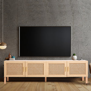 Casa Decor Santiago Rattan Entertainment Unit | TV Stand Cabinet | Storage | Oak