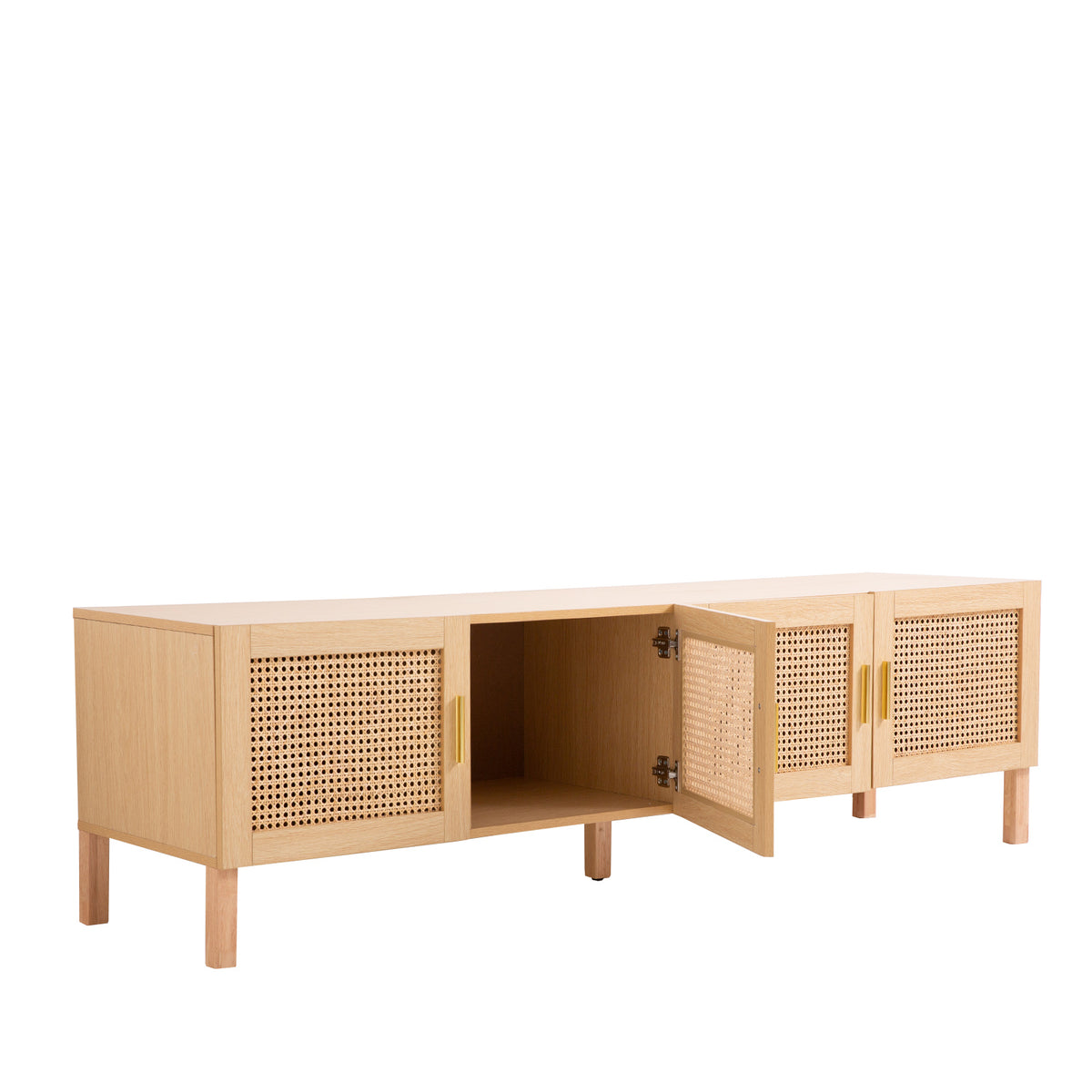 Casa Decor Santiago Rattan Entertainment Unit | TV Stand Cabinet | Storage | Oak