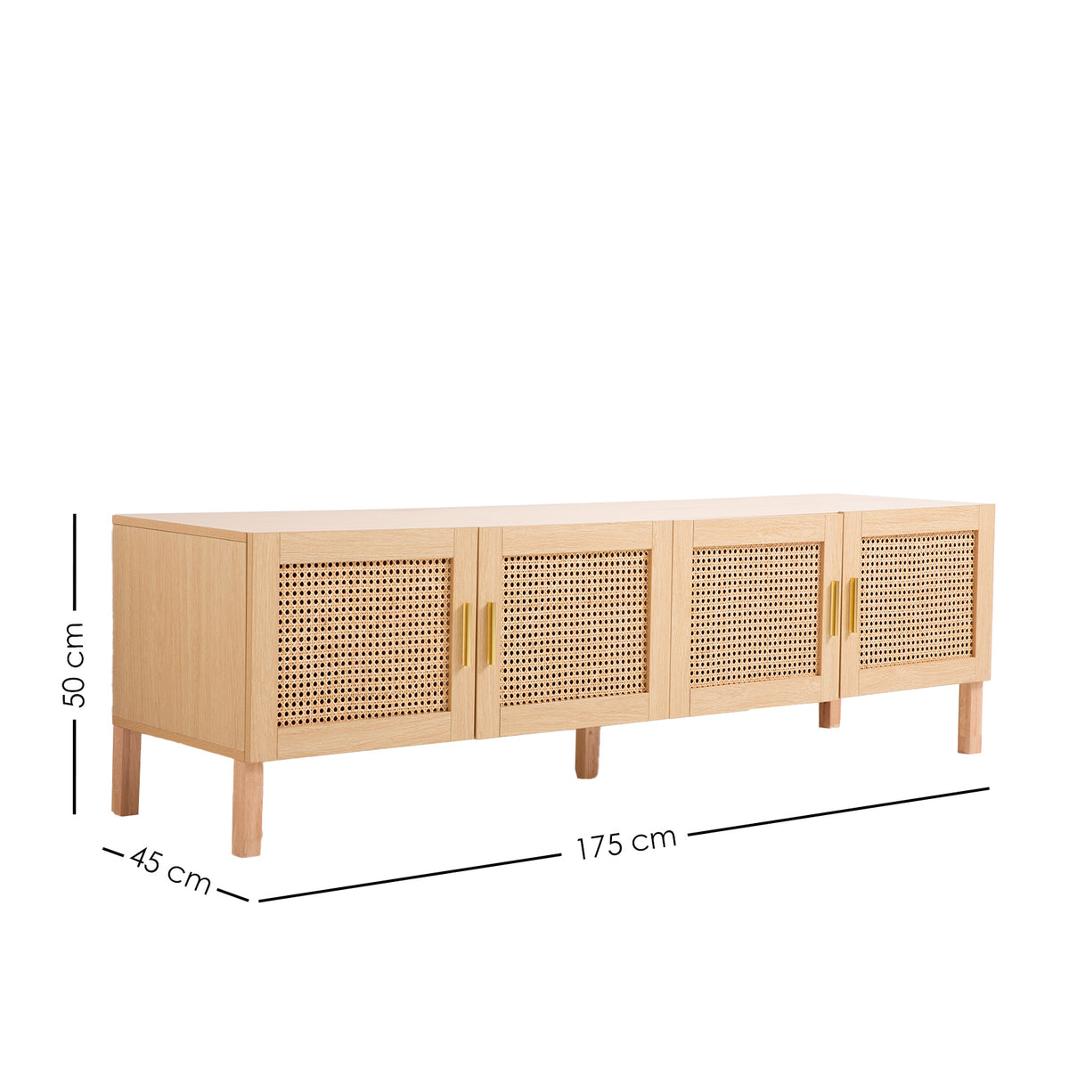 Casa Decor Santiago Rattan Entertainment Unit | TV Stand Cabinet | Storage | Oak