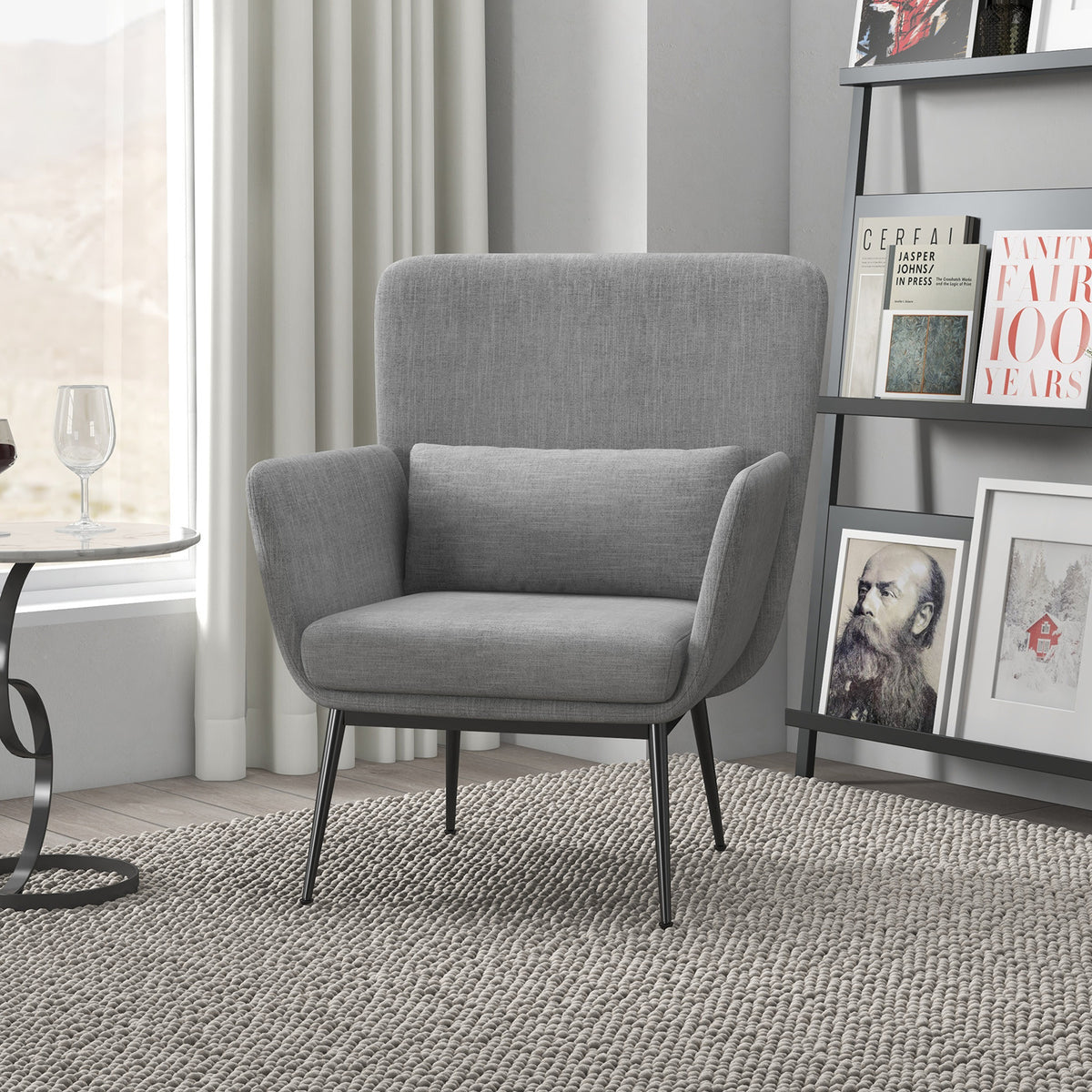 Casa Decor Cora Accent Chair | Occasional Fabric | Luxury Upholstered | Light Grey