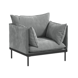 Casa Decor Camilla Luxury Upholstered | 1 Seater Sofa Armchair | Light Grey
