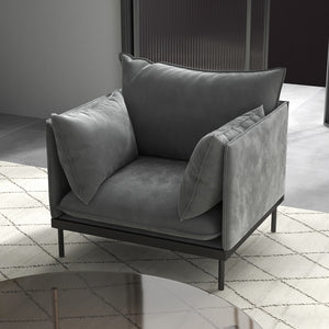 Casa Decor Camilla Luxury Upholstered | 1 Seater Sofa Armchair | Light Grey