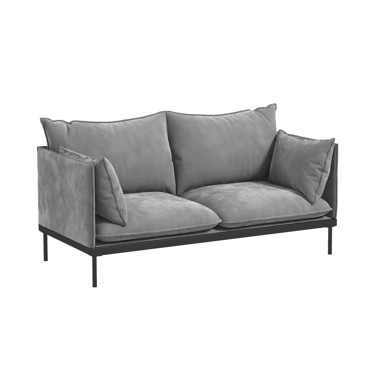 Casa Decor Camilla Luxury Upholstered Fabric | 2 Seater Sofa | Light Grey