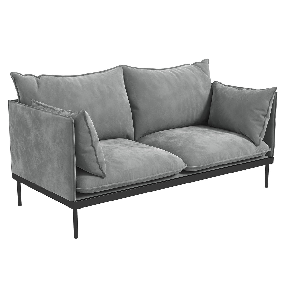 Casa Decor Camilla Luxury Upholstered Fabric | 2 Seater Sofa | Light Grey