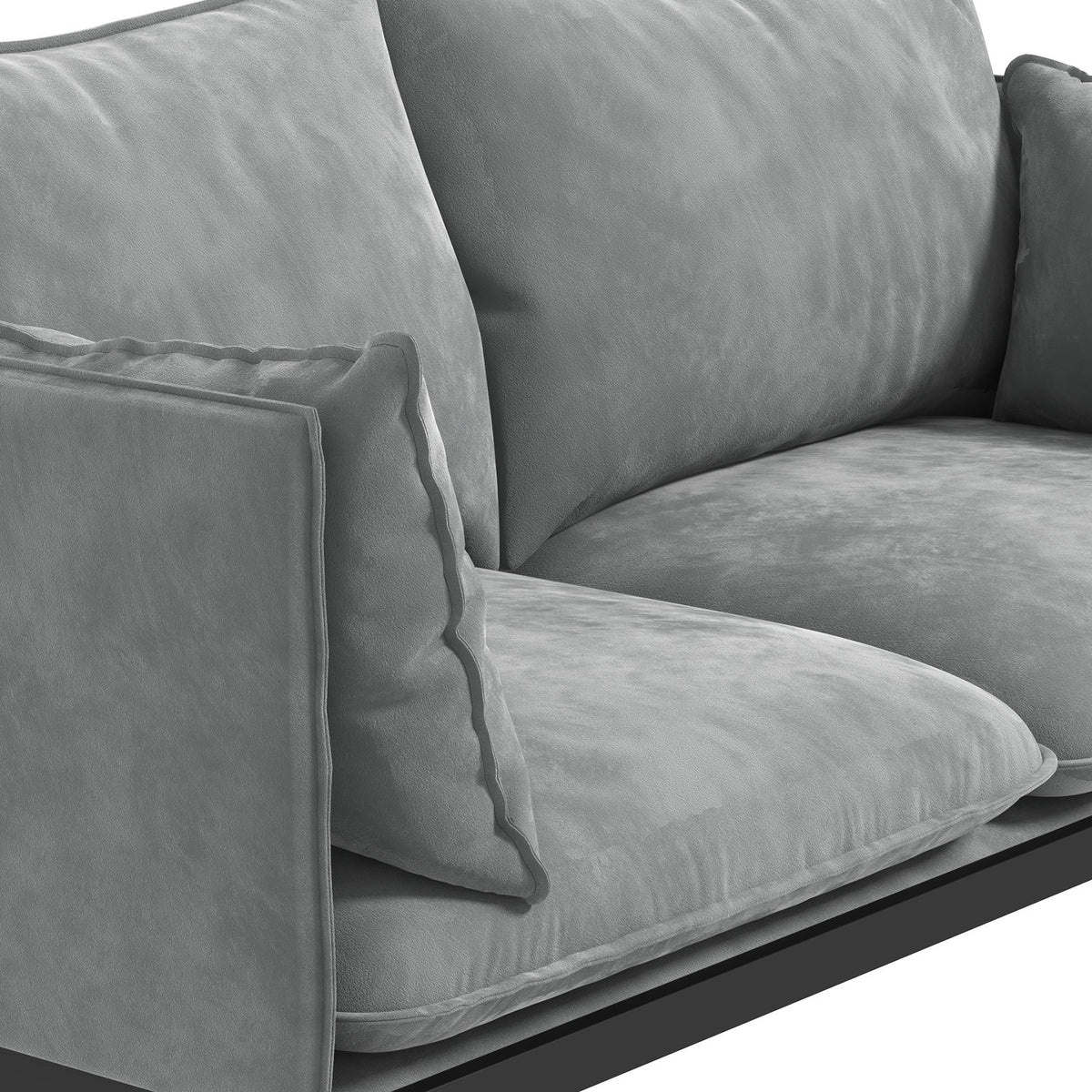 Casa Decor Camilla Luxury Upholstered Fabric | 2 Seater Sofa | Light Grey