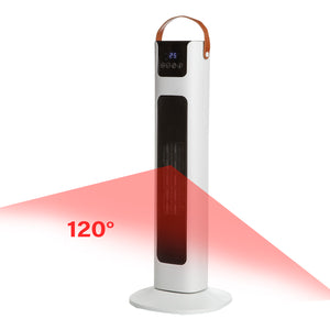 Pursonic Electric Ceramic Tower Heater | Oscillating | Remote Control | Portable | White