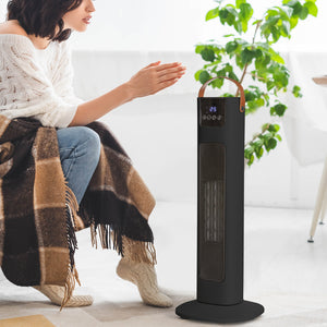 Pursonic Electric Ceramic Tower Heater | Portable | Oscillating | Remote Control | Black