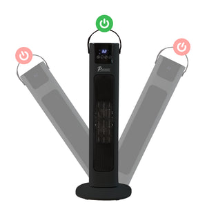 Pursonic Electric Ceramic Tower Heater | Portable | Oscillating | Remote Control | Black