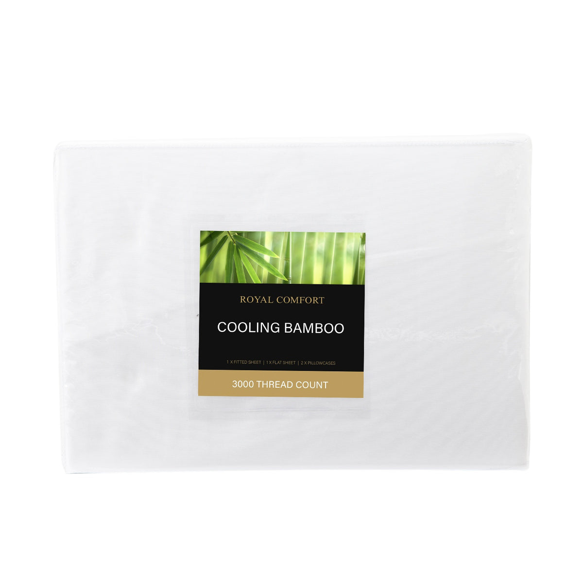 3000 Thread Count Bamboo Cooling Sheet Set | King Size | White