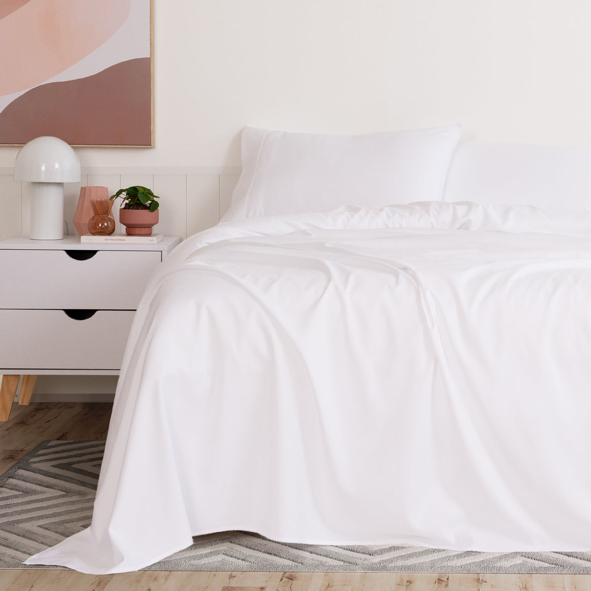 3000 Thread Count Bamboo Cooling Sheet Set | King Size | White