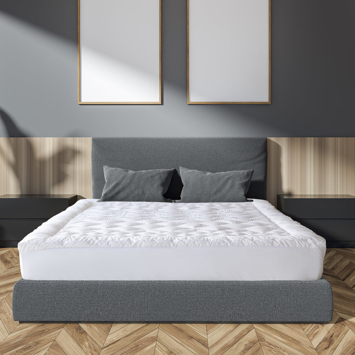 1200GSM Deluxe 7-Zone Mattress Topper | Luxury Gusset | Breathable | Single | White