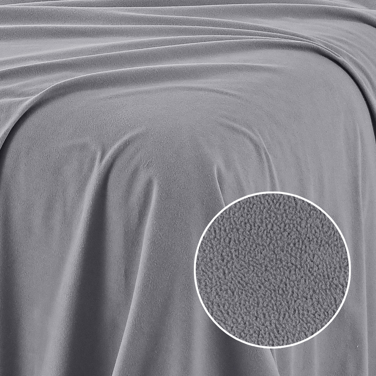 Polar Fleece Flannel Sheet Set | Ultra Soft Plush Cozy | Single | Grey