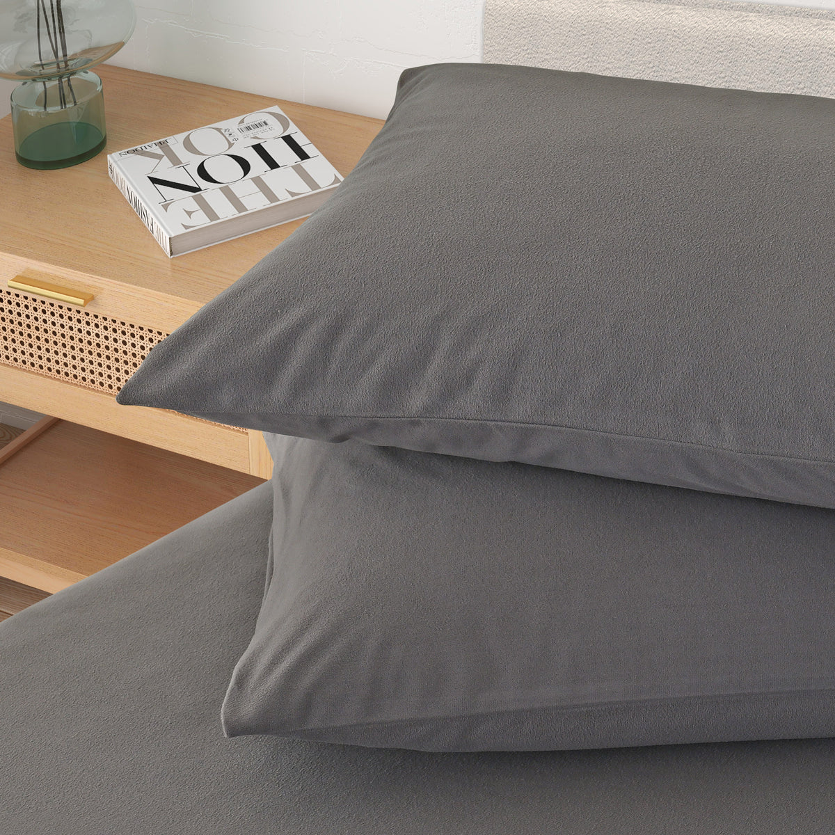 Polar Fleece Flannel Sheet Set | Ultra Soft Plush Cozy | Single | Charcoal