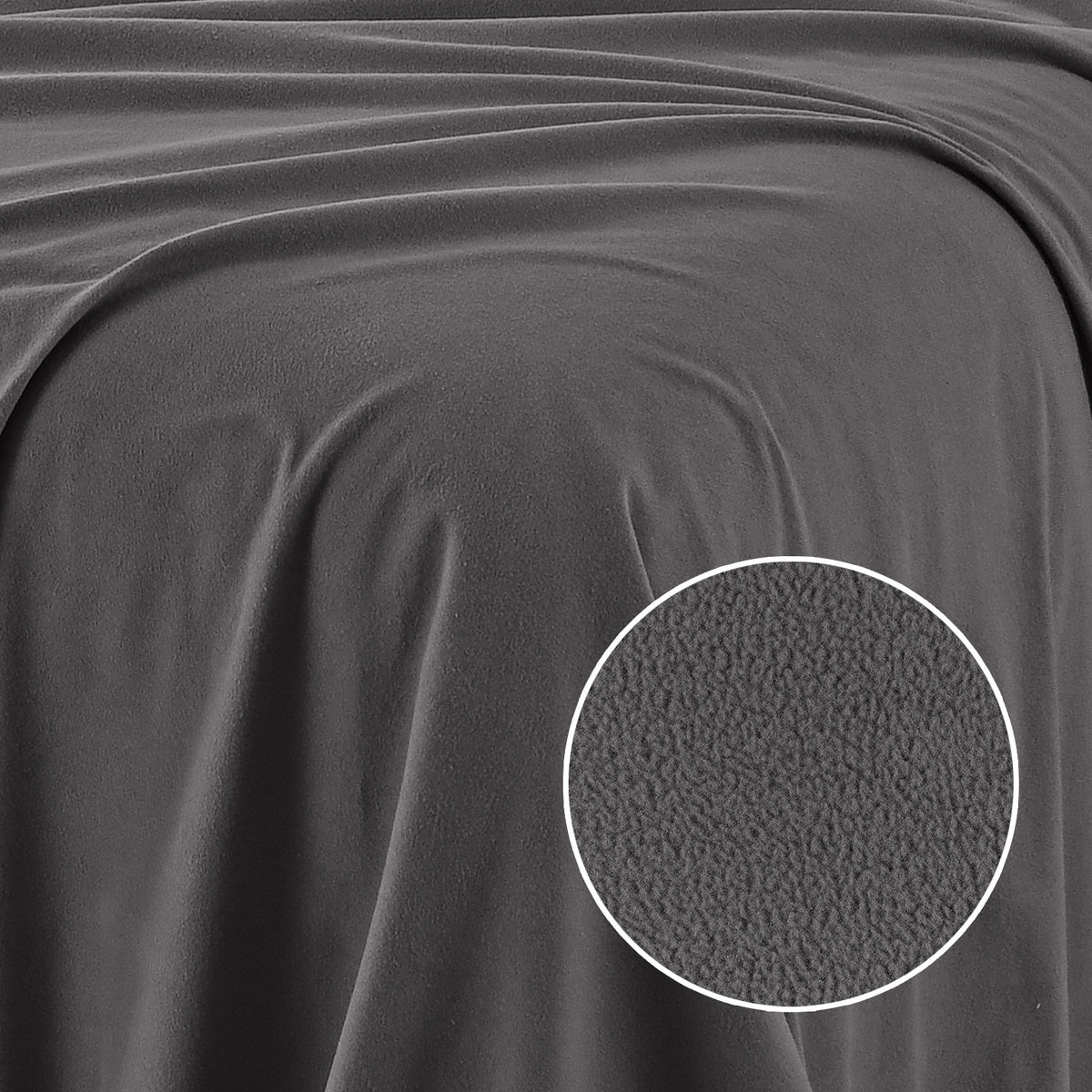 Polar Fleece Flannel Sheet Set | Ultra Soft Plush Cozy | Single | Charcoal