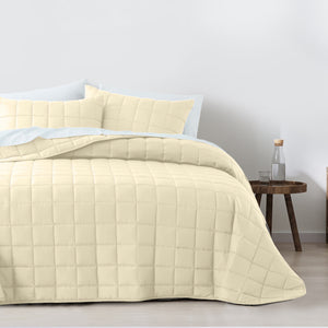 Coverlet Set Bedspread | Soft Touch | Easy Care | Breathable | 3 Piece Set | Queen | Beige