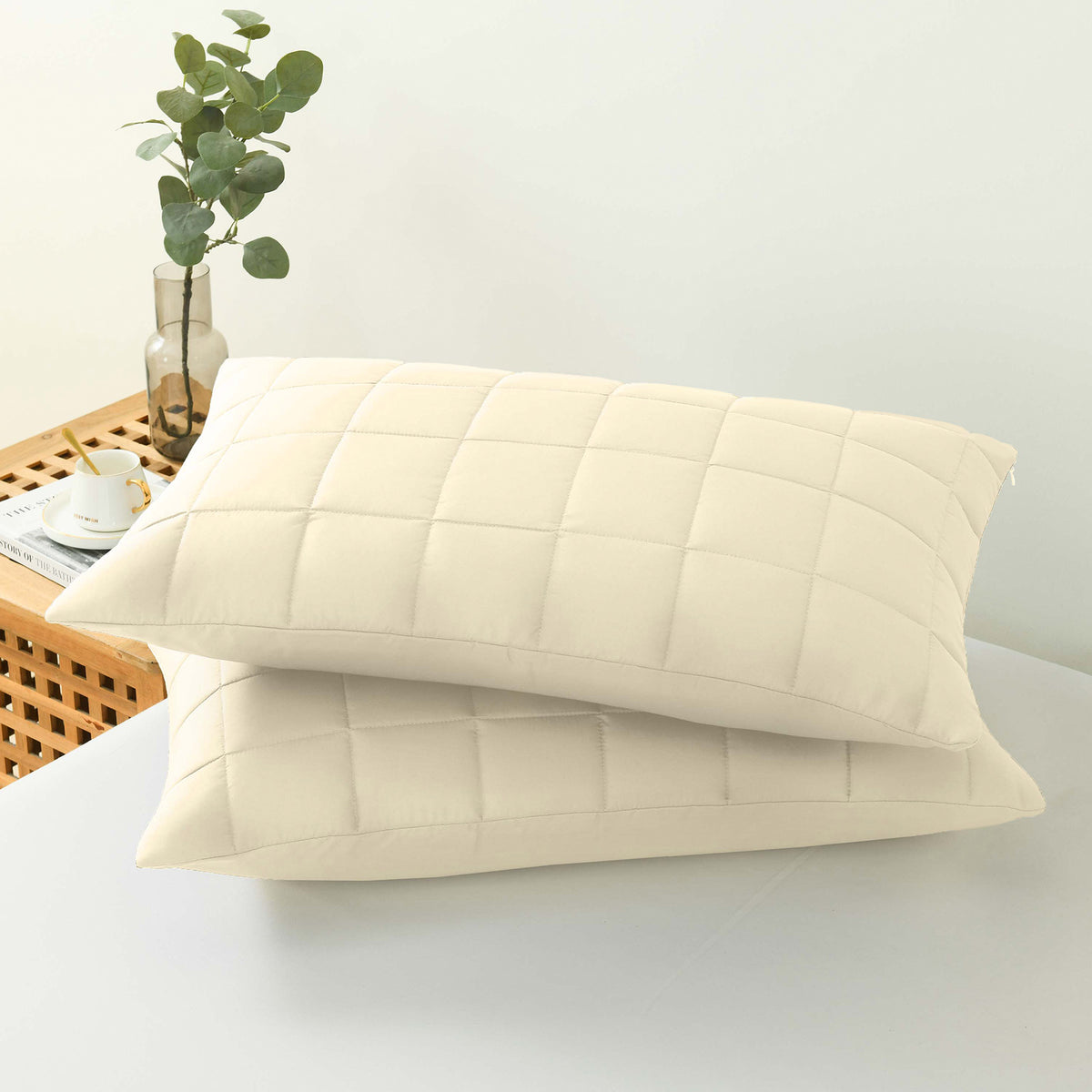 Coverlet Set Bedspread | Soft Touch | Easy Care | Breathable | 3 Piece Set | Queen | Beige