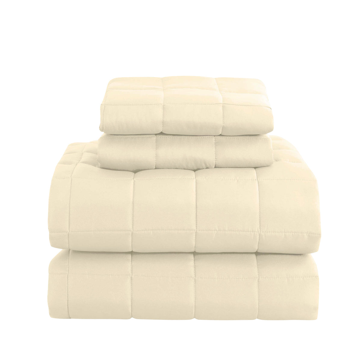 Coverlet Set Bedspread | Soft Touch | Easy Care | Breathable | 3 Piece Set | Queen | Beige