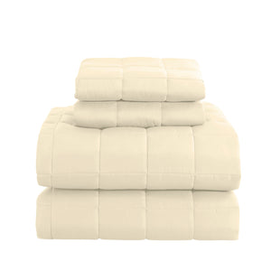 Coverlet Set Bedspread | Soft Touch | Easy Care | Breathable | 3 Piece Set | Queen | Beige