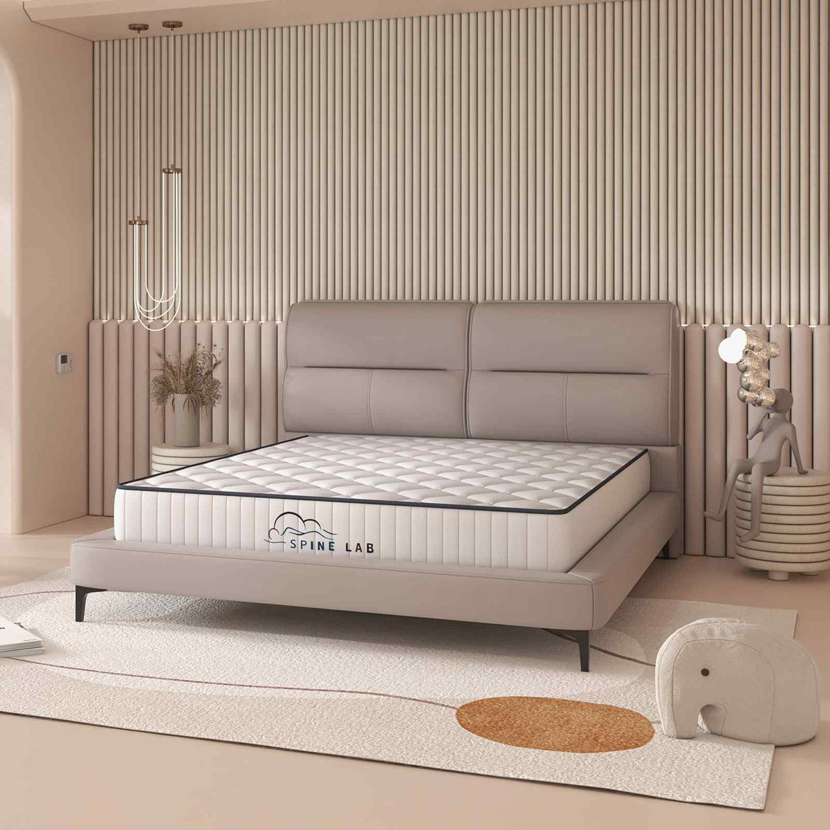 Spine-Lab Mattress | 5 Zone | 21cm Medium Firm Foam Bonnell Spring | King Single | White