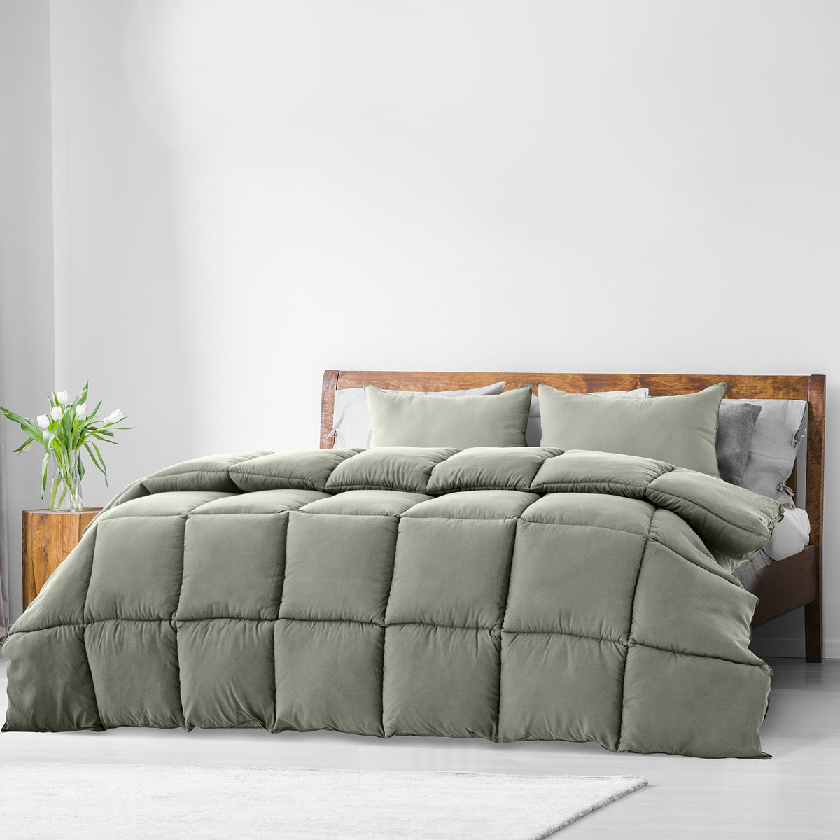 350GSM Charcoal Bamboo Quilt | Luxury Bedding | Duvet | All Seasons | Single | Charcoal