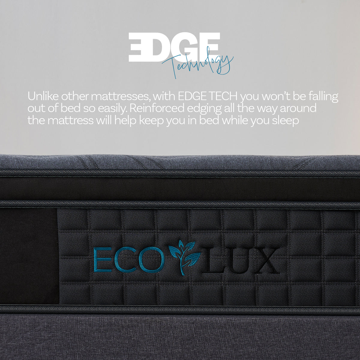 Eco Lux Euro Top 7-Zone Pocket Spring Mattress | Plush Edge Support | Medium Firm | King Single