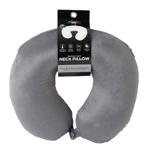 Decor Memory Foam Travel Neck Pillow | Clip Cushion Support | Soft | Grey