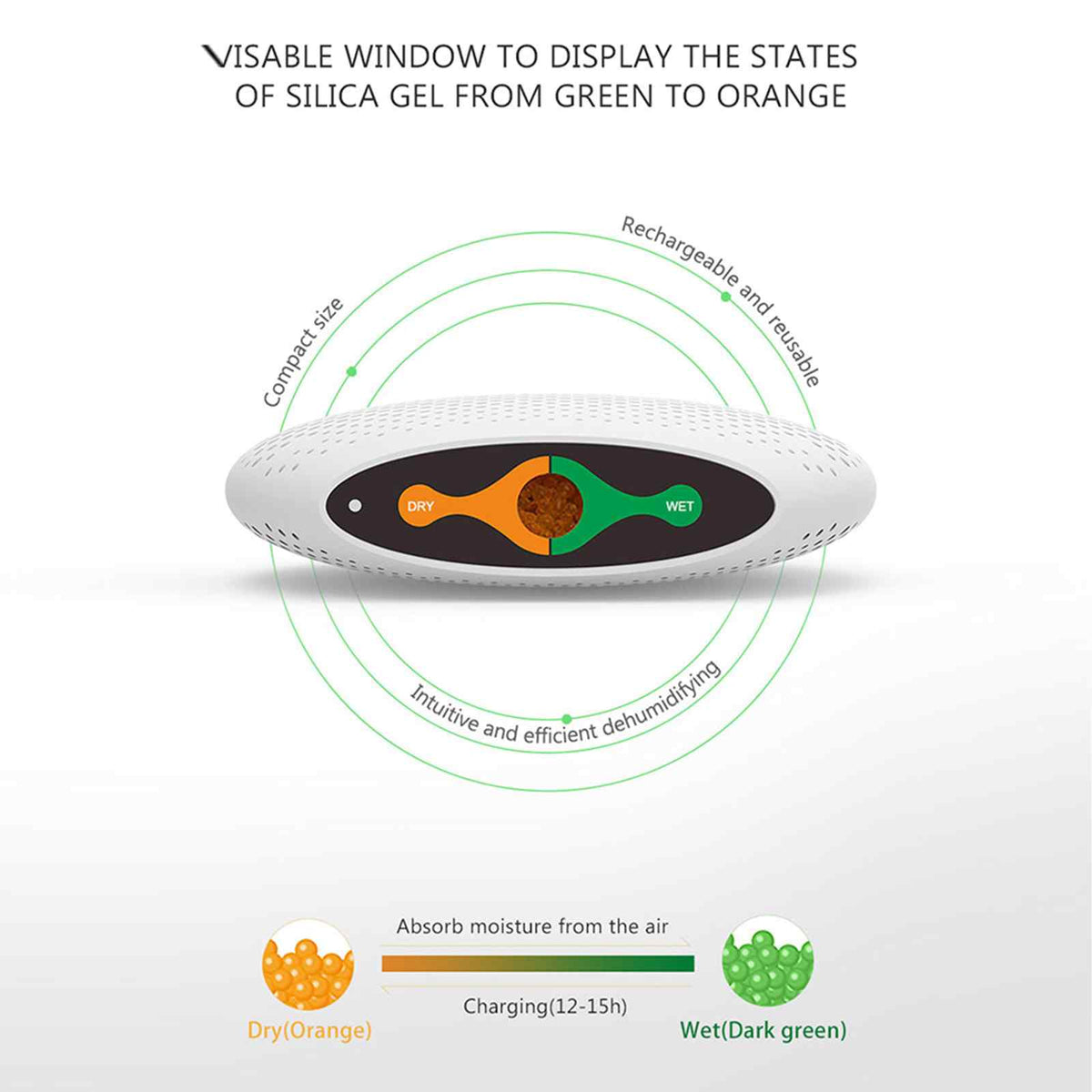 MyGenie Compact Reusable Dehumidifier | Moisture Extractor | Compact & Portable | White