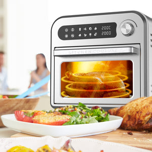 Kitchen Couture 10 Litre Compact Air Fryer Oven | Oil-Free Cooking | Silver