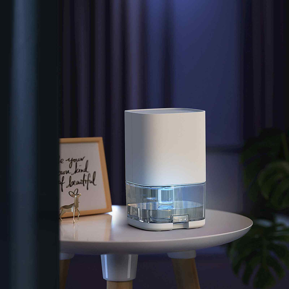 MyGenie Compact Dehumidifier | LED Lights | 1 Litre | Portable Stylish Design | White