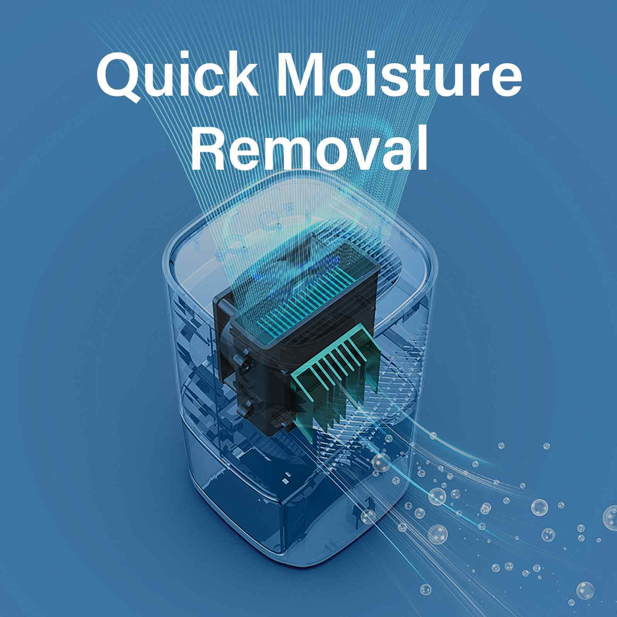 MyGenie Compact Dehumidifier | LED Lights | 1 Litre | Portable Stylish Design | White