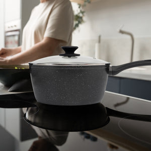 Stone Chef | Forged Saucepan with Lid | Black | 20cm