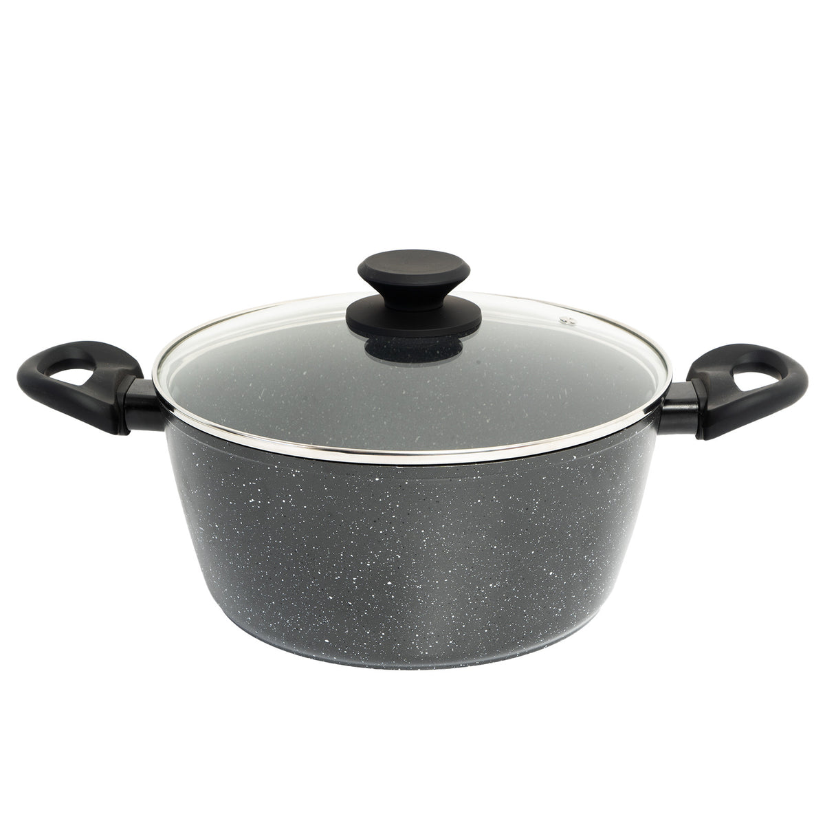 Stone Chef Forged Casserole With Lid | Cookware | Kitchen | Black | 24cm