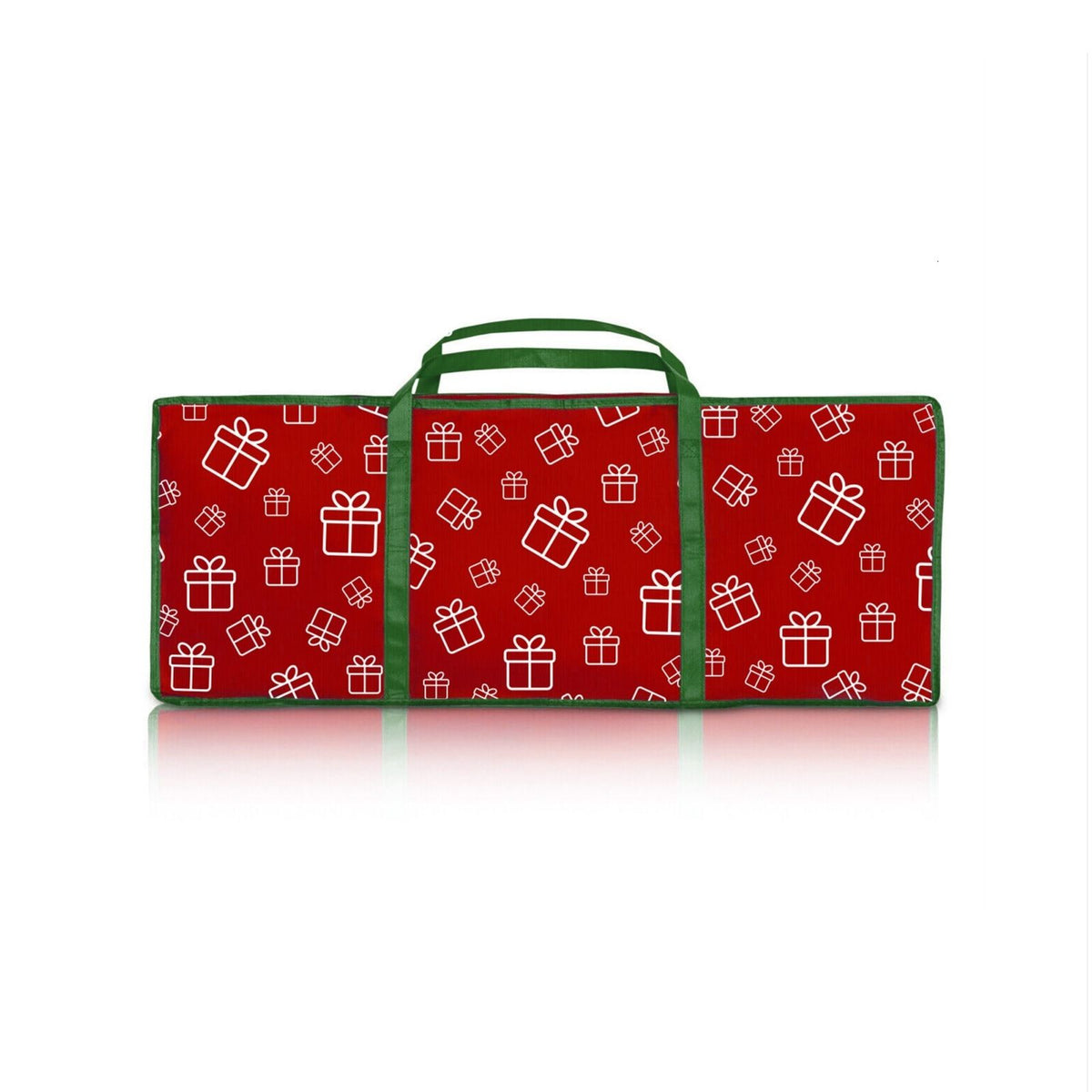 Santa's Helper Printed Christmas Paper Storage Bag | 5 Rolls & Scissors Set