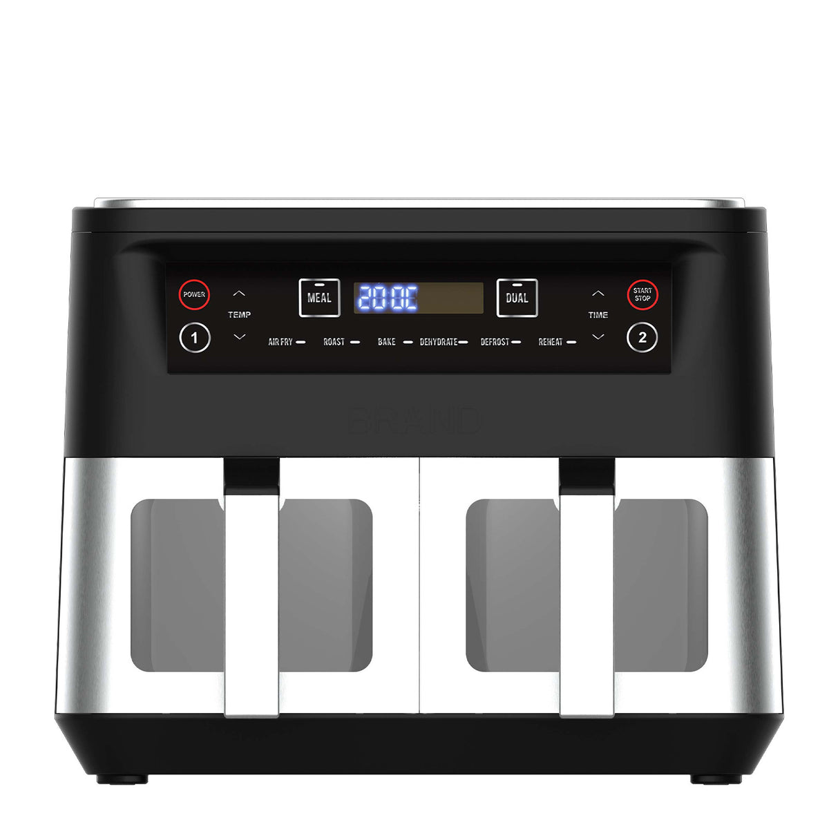 Kitchen Couture Dual View 2 x 5 Litre (10 Litre) Air Fryer | Stainless Steel | Dual Basket