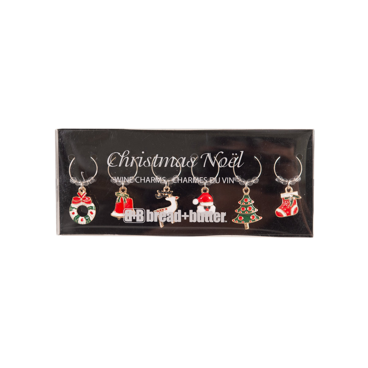 Bread and Butter Various Christmas Mix Wine Glass Charms | 6 Pack