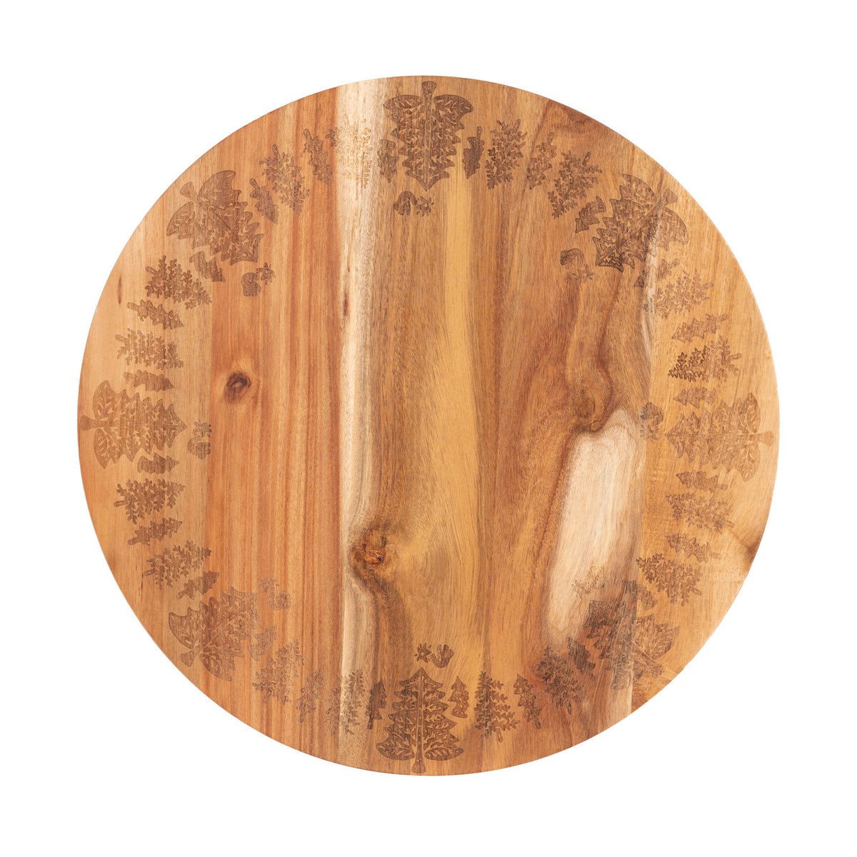 Bread and Butter 18 Inch Wooden Lazy Susan Tray | Trees