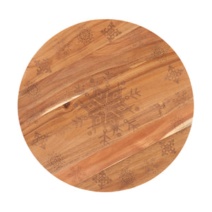 Bread and Butter 18 Inch Wooden Lazy Susan Tray | Wood Snowflake