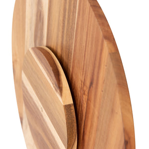 Bread and Butter 18 Inch Wooden Lazy Susan Tray | Wood Snowflake