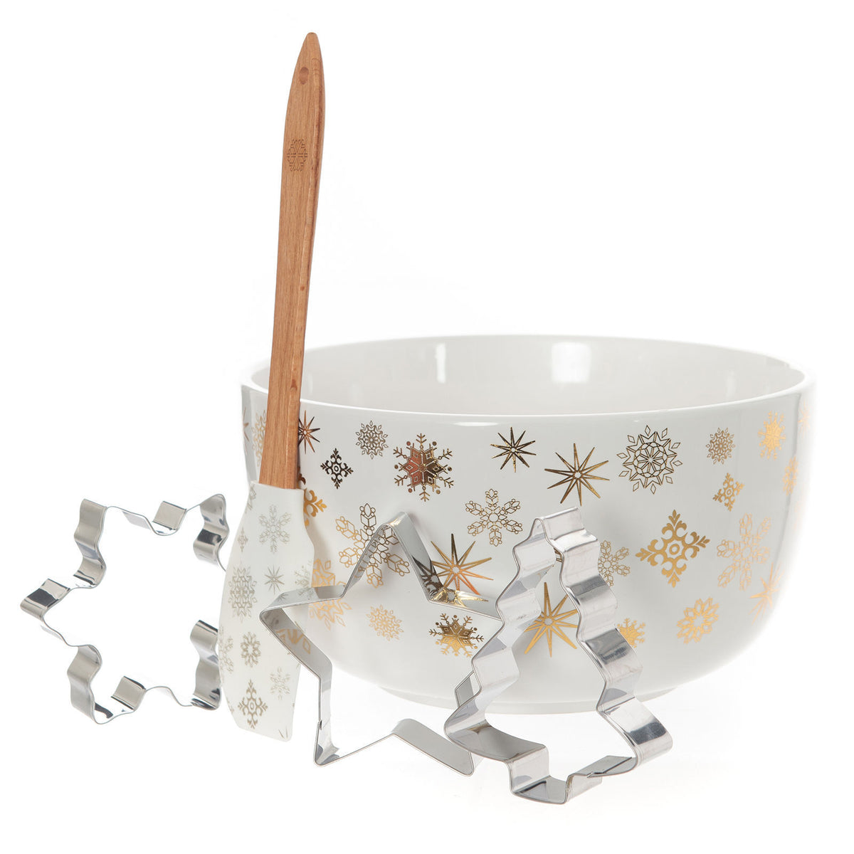Bread and Butter Electroplate Snowflake Mini Mix Bowl Set | Gold