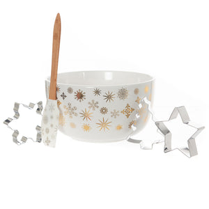 Bread and Butter Electroplate Snowflake Mini Mix Bowl Set | Gold