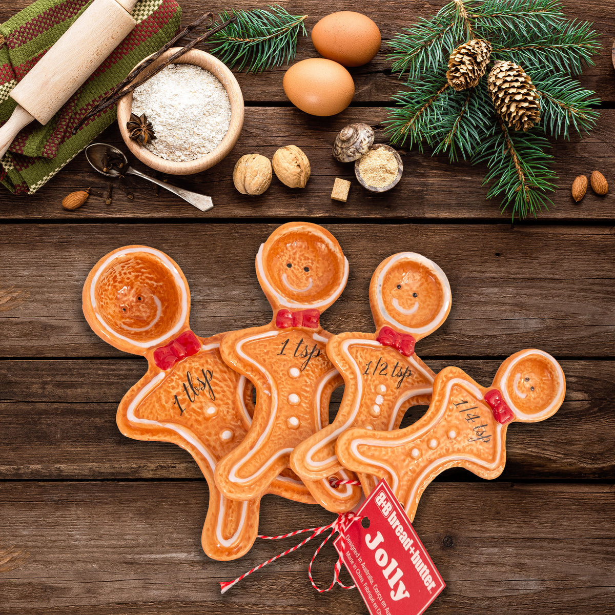 Bread and Butter Figurine Gingerbread Man Spoons | 4 Pack