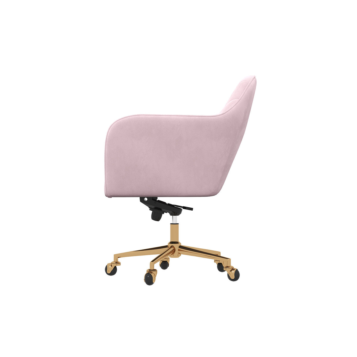 Casa Decor Arles Velvet Office Chair | Mid Back Swivel | Height Adjustable | Blush